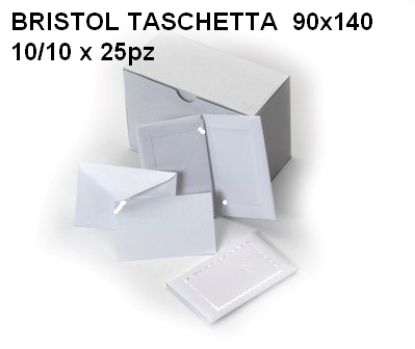 Immagine di BIGLIETTI BRISTOL DA VISITA 90x140mm BLISTER 10 BUSTA + 10 FOGLI 25pz