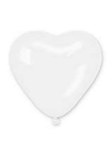 Immagine di PALLONCINI FORMA CUORE 12pz 26cm BIANCO