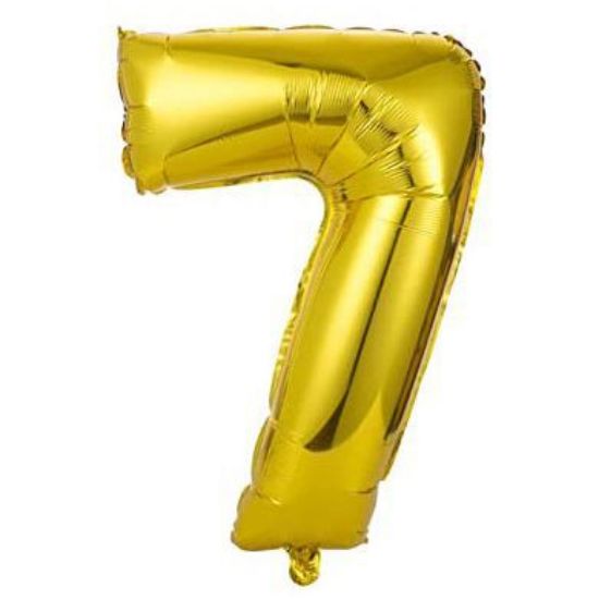 Immagine di PALLONCINI MYLAR NUMERO 7 ORO METAL 1pz - 101cm