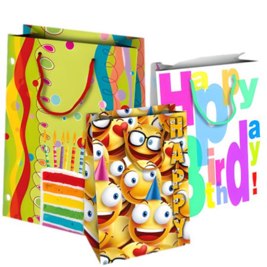 Immagine di SACCHETTI SHOPPER DECOR 18x11x23cm 10pz HAPPY