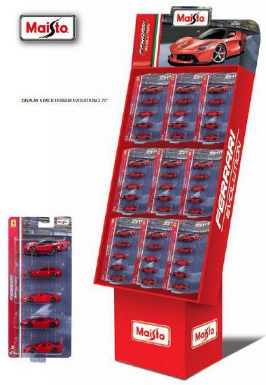 Picture of ESPOSITORE GIOCHI AUTO 2,75'' FERRARI ASSORTITI 45pz BLISTER da 5pcs EXPO DA TERRA