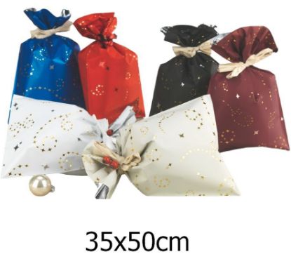 Immagine di BUSTA REGALO CELLO DECOR STELLANTI 35x50cm 50pz