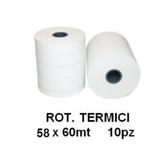 Picture of ROTOLI REGISTRATORE CASSA TERMICI 58x60mt 10pz