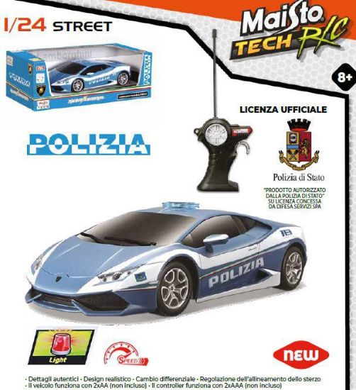 Picture of GIOCHI AUTO R/C 1:24 LAMBORGHINI POLIZIA 1pz RADIOCOMANDO