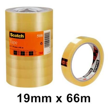 Immagine di SCOTCH TRASPARENTE 19mm X 66mt 8pz 3M (508)