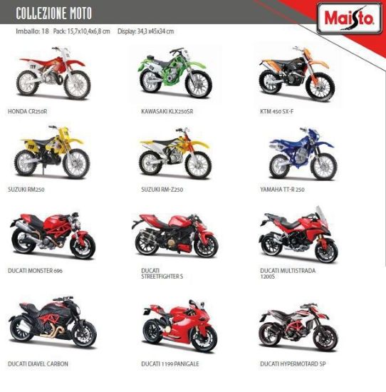 Picture of GIOCHI MOTO 1:18 1pz MODELLI ASSORTITI