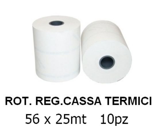 Immagine di ROTOLI REGISTRATORE CASSA TERMICI 56x25mt 10pz