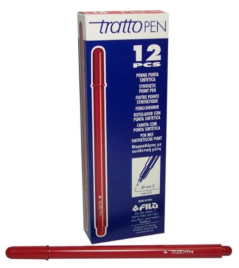 Immagine di PENNARELLI TRATTO PEN 12pz RED TAPPO 0,5mm F8003R - FILA