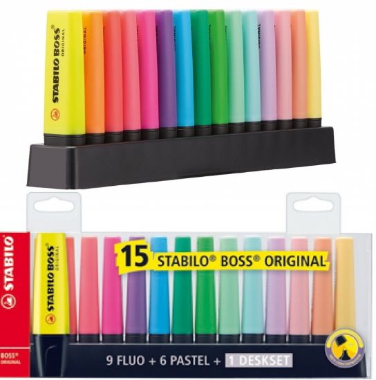 Immagine di EVIDENZIATORE STABILO BOSS 15pz SET COLORI ASSORTITI