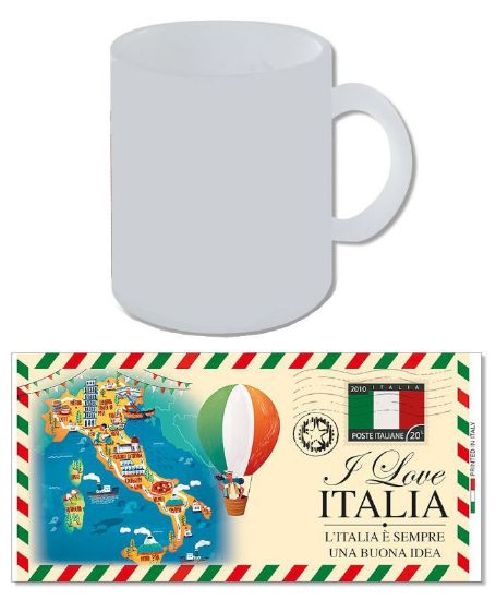 Immagine di TAZZA MUG W L'ITALIA 1pz CERAMICA - H9,5 cm - LOVE ITALIA LETTERA