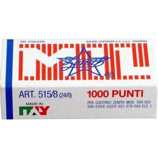 Immagine di PUNTI CUCITRICE 24/8 10 SCATOLE DA 1000PUNTI - ZENITH