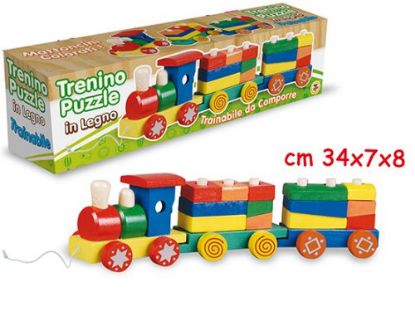 Picture of GIOCHI FATTO DI LEGNO - TRENINO TRAINABILE 34x7x8cm DA COMPORRE