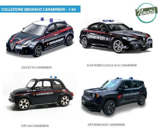 Picture of GIOCHI AUTO 1:43 CARABINIERI 1pz MODELLI ASSORTITI