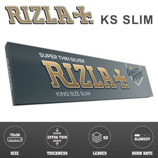 Picture of CARTINE RIZLA KS SLIM SILVER 50pz (Acc. 5,76)-A00016001