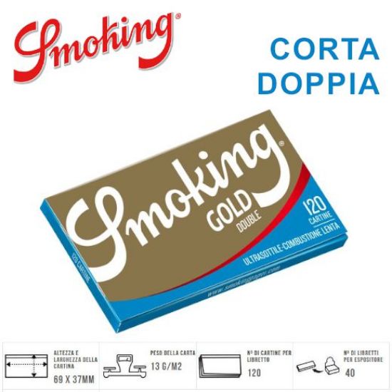 Picture of CARTINE SMOKING CORTA DOPPIA GOLD 25pz ORO (Acc. 10,8)-A00024007