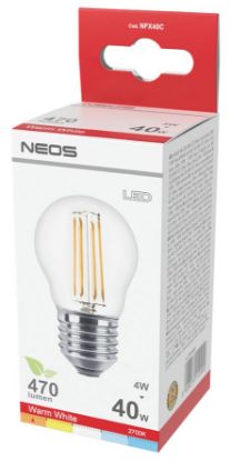 Picture of LAMPADINE LED FILAMENTO E27 4W SFERA LUCE CALDA 1pz 2700K/420im - NEOS NOVALINE