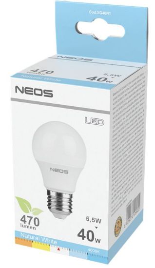 Immagine di LAMPADINE LED E27 5,5W GOCCIA LUCE NATURALE 1pz 4000K/470im A+ - NEOS NOVALINE