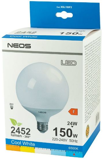 Immagine di LAMPADINE LED E27 24W GLOBO LUCE FREDDA 1pz 6500K - NEOS NOVALINE