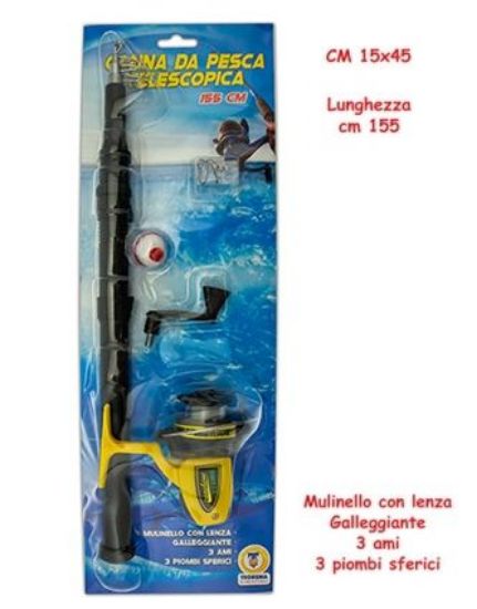 Immagine di GIOCHI CANNA DA PESCATELESCOPICA 1pz 155cm CON MULINELLO