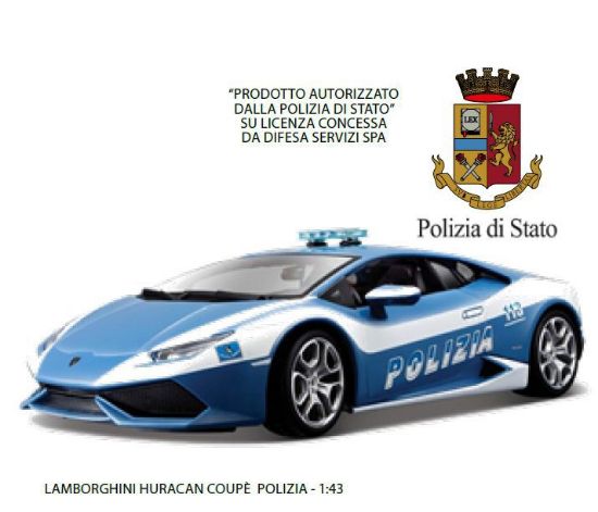 Picture of GIOCHI AUTO 1:43 LAMBORGHINI HURACAN POLIZIA 1pz