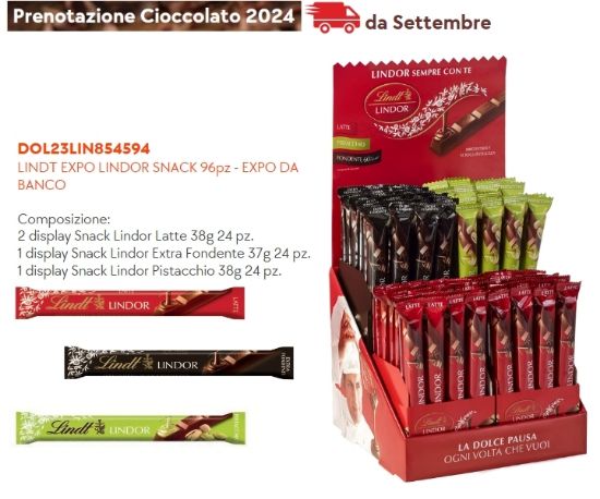 Immagine di LINDT EXPO LINDOR SNACK 96pz - EXPO DA BANCO - PR2024