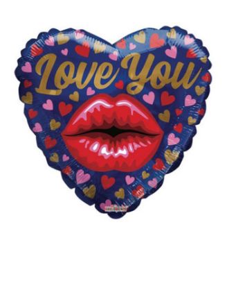 Immagine di PALLONCINI MYLAR 46cm CUORE LOVE YOU BACIO