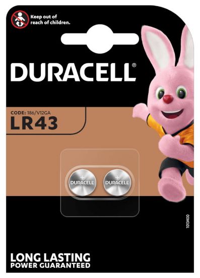 Picture of PASTIGLIE DURACELL LR43 1.5v 2x 1pz ALCALINE