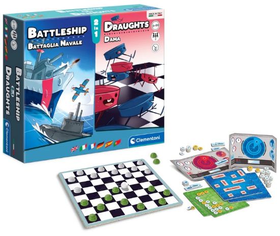 Immagine di GIOCHI BATTAGLIA NAVALE + DAMA 1pz CLEMENTONI