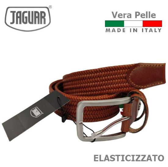 Picture of CINTURA UOMO JAGUAR CUOIO H.3,5cm 1pz  ELASTICIZZATO SCATOLA REGALO