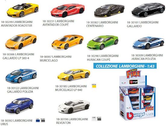 Picture of GIOCHI AUTO 1:43 LAMBORGHINI 1pz MODELLI ASSORTITI