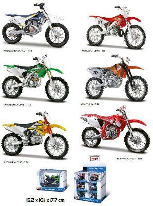 Immagine di GIOCHI MOTO 1:18 MOTOCROSS 1pz MODELLI ASSORTITI