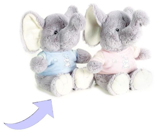 Picture of PELUCHES DANTE ELEFANTE GRANDE 1pz AZZURRO