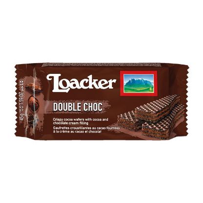 Picture of BISCOTTI WAFER LOACKER DOUBLE CHOC 45g 25pz