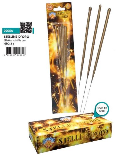 Picture of CANDELINE MAGICHE STELLINE D'ORO 6pcs x24pz BORGONOVO