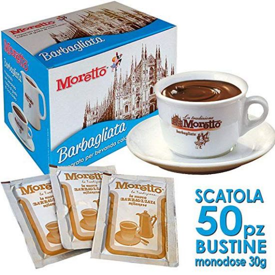 Immagine di CIOCCOLATA BARBAGLIATA MORETTO 30g SENZA GLUTINE - 50pz BUSTINA MONODOSE