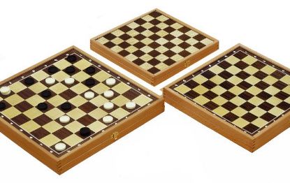 Picture of GIOCHI SCATOLA DAMA IN LEGNO 30x30cm pedine in legno