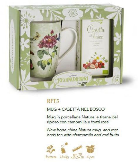 Immagine di REGINADIFIORI SCATOLA REGALO MUG + TISANA BIO CASETTA NEL BOSCO