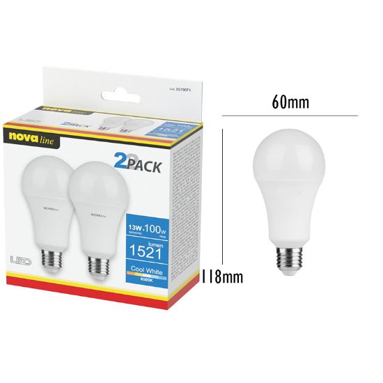 Immagine di LAMPADINE LED E27 13W GOCCIA LUCE FREDDA 1x2pz 6500K/1521im A+ - NEOS NOVALINE