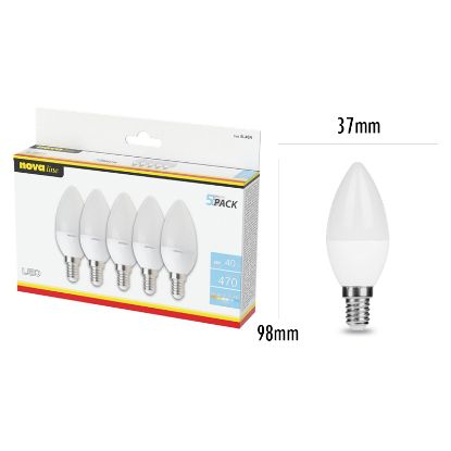 Immagine di LAMPADINE LED E14 6W OLIVA LUCE NATURALE 1x5pz 4000K/1521im A+ - NEOS NOVALINE