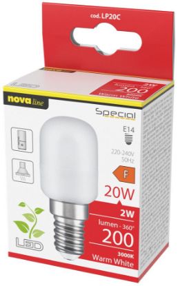 Immagine di LAMPADINE PERETTA LED E14 2W PER FRIGO E CAPPE 1pz 200im 3000K - NEOS NOVALINE