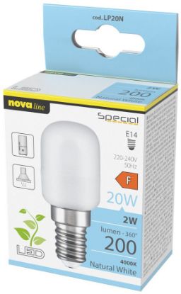 Immagine di LAMPADINE PERETTA LED E14 2W PER FRIGO E CAPPE 1pz 200im 4000K - NEOS NOVALINE