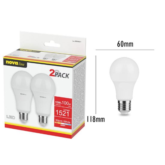 Immagine di LAMPADINE LED E27 13W GOCCIA LUCE CALDA 1x2pz 3000K/1521im A+ - NEOS NOVALINE