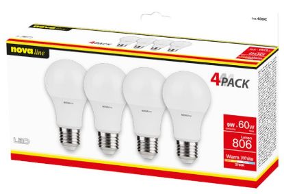 Immagine di LAMPADINE LED E27 9W GOCCIA LUCE CALDA 1x4pz 2700K/806im A+ - NEOS NOVALINE