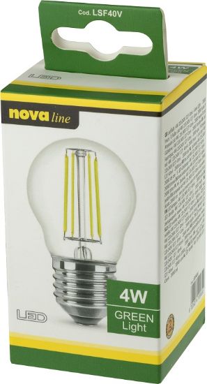 Immagine di LAMPADINE LED FILAMENTO E27 4W LUCE VERDE 1pz - NEOS NOVALINE