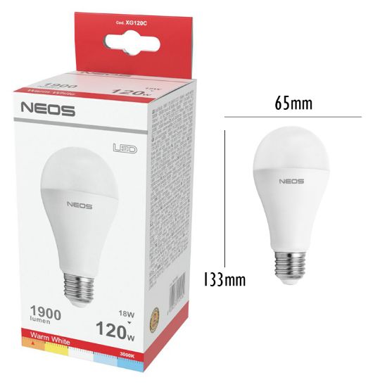 Immagine di LAMPADINE LED E27 18W GOCCIA LUCE CALDA 1pz 3000K A+ - NEOS NOVALINE