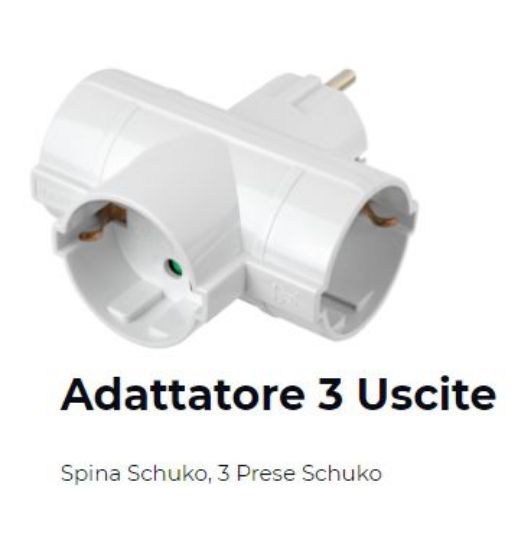 Immagine di PRESA ADATTATORE 3 PRESE SCHUKO + SPINA SCHUKO 1500w - NOVALINE