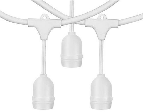 Immagine di KIT LUMINARIA 10 METRI + 10 PORTALAMPADA BIANCO PROT. FUSIBILE 10A