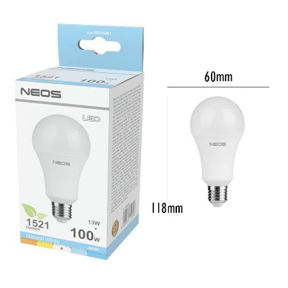 Immagine di LAMPADINE LED E27 13W GOCCIA LUCE NATURALE 1pz 4000K/1521im A+ - NEOS NOVALINE