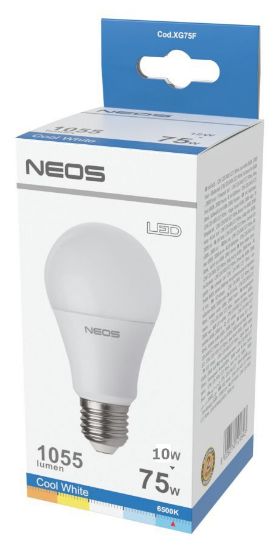 Picture of LAMPADINE LED E27 10W GOCCIA LUCE FREDDA 1pz 6500K/1055im A+ - NEOS NOVALINE