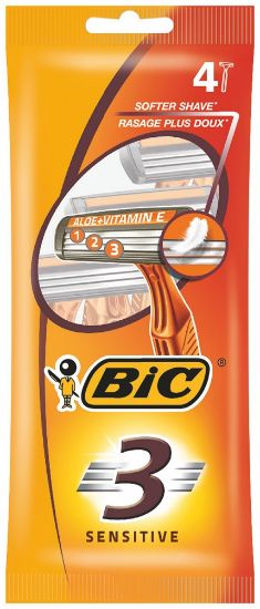 Picture of RASOIO BIC SENSITIVE3 1x4pz ARANCIO